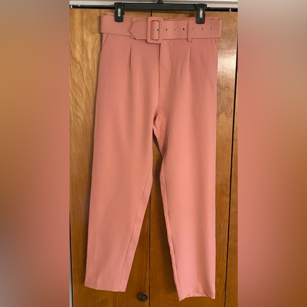 Belted High Waist Pants